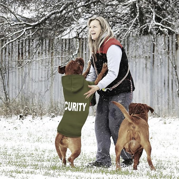 Security Dog Hoodie - Soft & Warm Dog Sweater with Leash Hole Design for Dog Cat,Dog Clothes Pullover Hoodies for Christmas, Holidays and Daily Wear (Green (Security), X-Large)