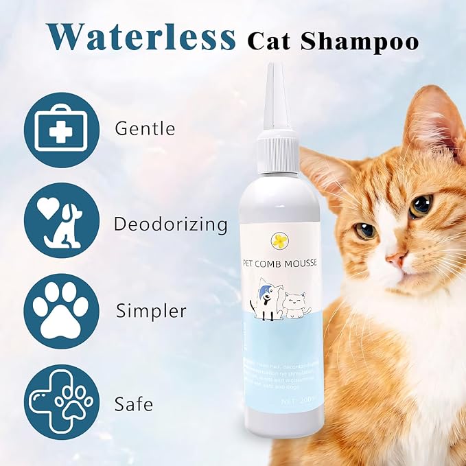 Pet Steam Brush Dog Cat 2026 New Grooming Comb for Shedding Concentrated Waterless Shampoo, 3-in-1 Grooming Spray Comb Mist, 2*Shampoo(Steam Brush not Included)
