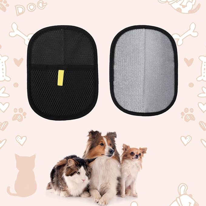Tinoaly Pet Hair Removal Glove, Electrostatic Cat and Dog Hair Remover Tool Washable & Reusable Pet Grooming Mitt for Furniture Carpet Clothes Dog Cat Fur Cleaning