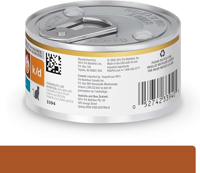 Hill's Prescription Diet k/d Kidney Care Wet Cat Food, Vegetable & Tuna Stew, 2.9 oz. Cans, 24-Pack