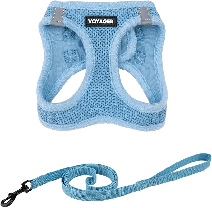 Voyager Step-in Pet Harness - All Weather Mesh, Adjustable Step in Harness for Cats and Dogs by Best Pet Supplies - 307S Baby Blue, XS