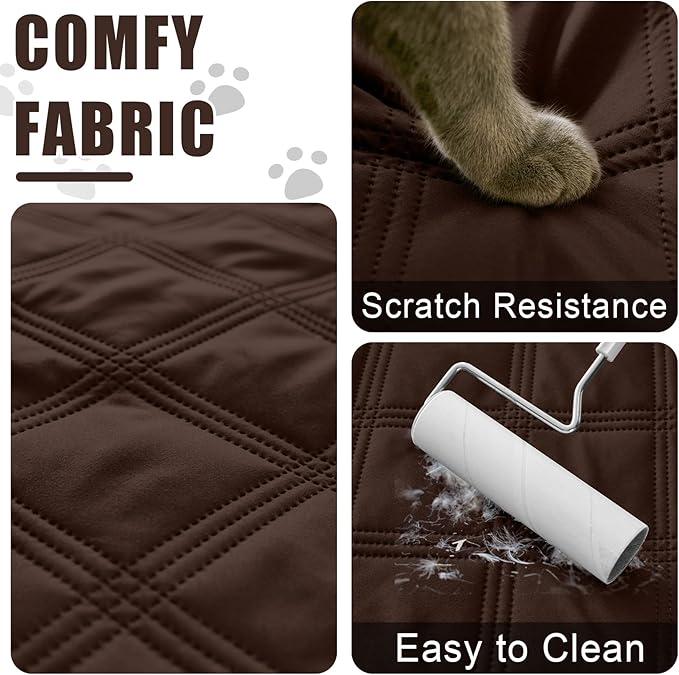 Smiry Waterproof Dog Bed Cover Blanket 30x53, Soft Reversible Pet Blanket, Washable Leakproof Cats Dogs Couch Cover for Sofa, Couch, Furniture, Chocolate/Chocolate
