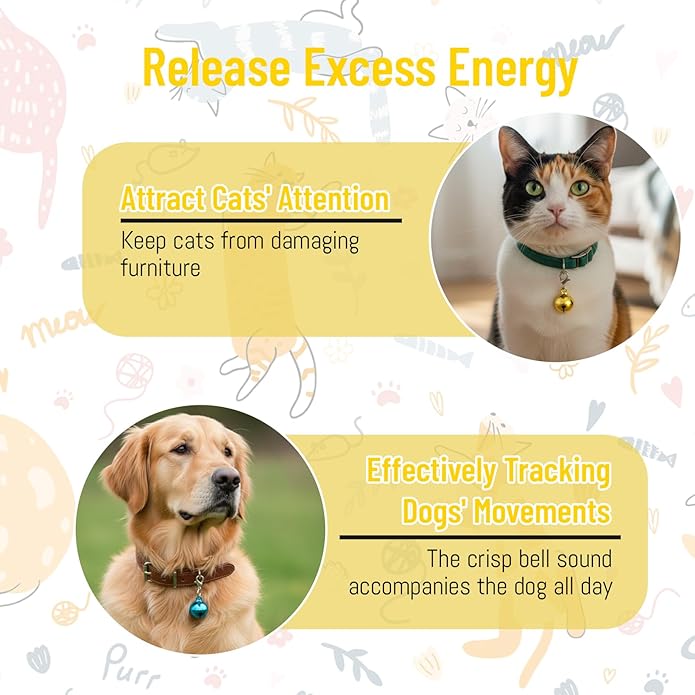 15 Pcs Cat Bell, Bell for Dog Collar, Anti-Lost Collar Charm Accessories with Keychain for Dogs Cat