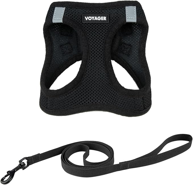 Voyager Step-in Pet Harness - All Weather Mesh, Adjustable Step in Harness for Cats and Dogs by Best Pet Supplies - 307S Black, S