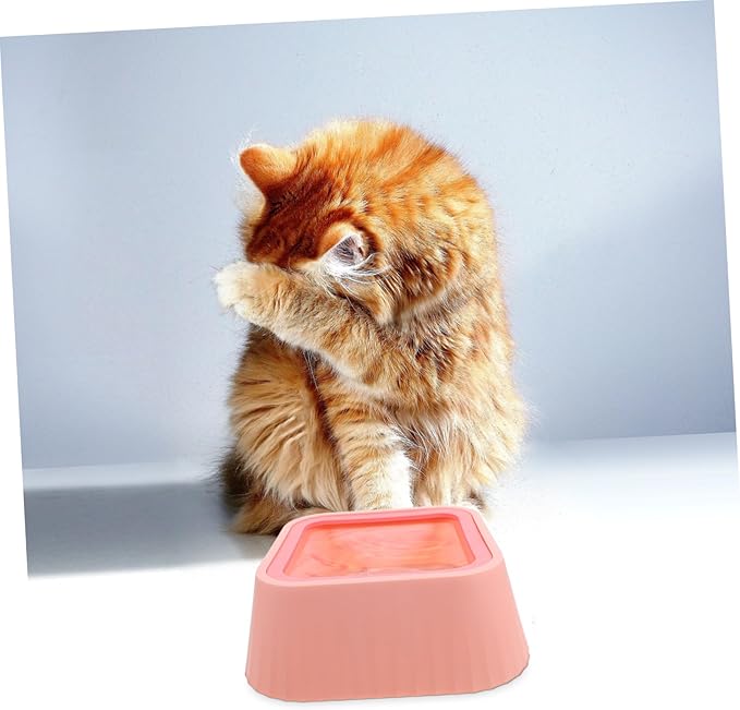 POPETPOP Cat and Dog Water Bowl No Spill Splash Floating Design Abs Material for Cats Small Dogs Puppy Water Bowl