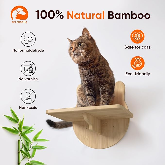 Cat Wall Shelves Furniture for Climbing - Cat House Wall Mounted - Indoor Wooden Floating Furniture - Different Models Including Shelves, Perches, Hammock, Bed, Bridges, Walkways
