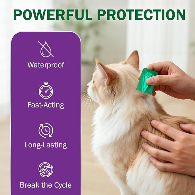 Flea and Tick Prevention for Cats, Weighting Over 1.5 lbs, Cat Flea and Tick, Fast Acting, 6-Month Supply, Supplement