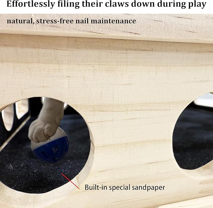 Cat Scratch Puzzle Enrichment Box, Cat Nail File Enrichment Box Sandpaper, Interactive Cats Treat Toy Stress Free, Scratchers that Trim Nails