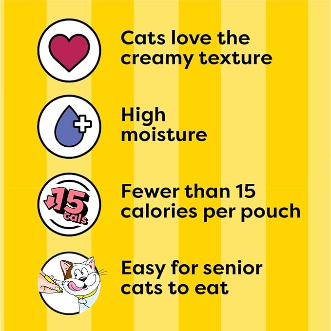 Temptations Creamy Puree Squeezable Lickable Cat Treats, Wet Cat Treats with Salmon and Shrimp, 0.42 oz. Tubes, 16 Count