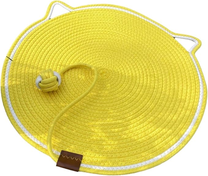 Cat Scratch Scratching Pad Lightweight Sleeping Bed Anti Slip for Sofa Couch Floor with Ball Furniture Protector, Yellow