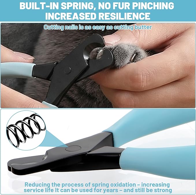 Pet Nail Clippers for Dogs and Cats – Professional Dog Nail Trimmer, Stainless Steel Sharp Blade for Splinter-Free Cutting, Ergonomic Non-Slip Handle for Home Grooming