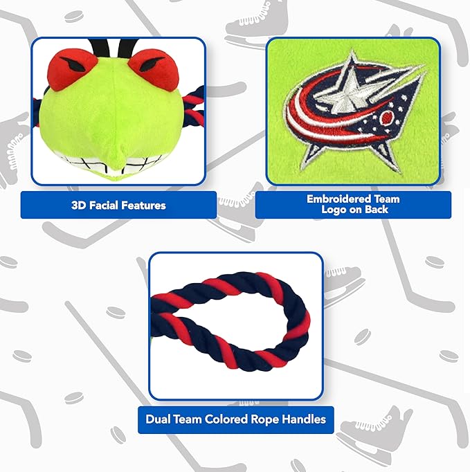 Pets First NHL Columbus Blue Jackets Mascot Rope Toy, Team Color, One Size (CBJ-3242)