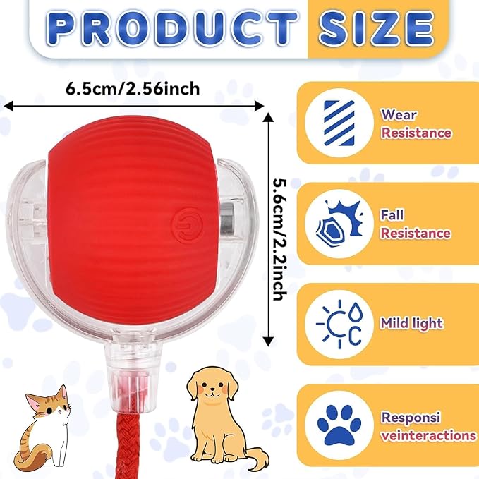 Speedy 2.0 Tail Cat Toys for Bored Indoor Adult Cats,2025 New Generation Interactive Cat Toys for Indoor Cats,Automatic Moving Ball with Tail