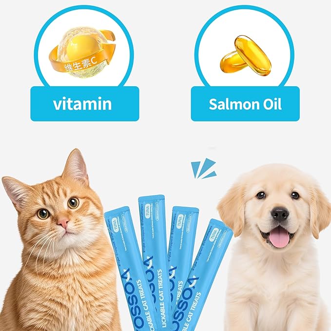 36tubes Cat Lickable Treats, 4Flavors Cat Treat Squeeze Stick Lickable Dogs & Cats Omg3 Squeezable Creamy Purée Cat Snack Lickables with Multivitamin Taurine pet TRE (Tuna & Chicken Flavors)