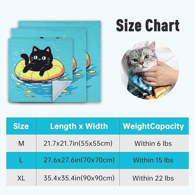 Cat Grooming Wrap35.4"*35.4", Self-Adherent Anti-Scratch Swaddle Restraint, Nail Clipping, Anti-Bite, Anti-Scratch, Anti-Escape Calming Wrap Multifunctional Care Pet Tools XL