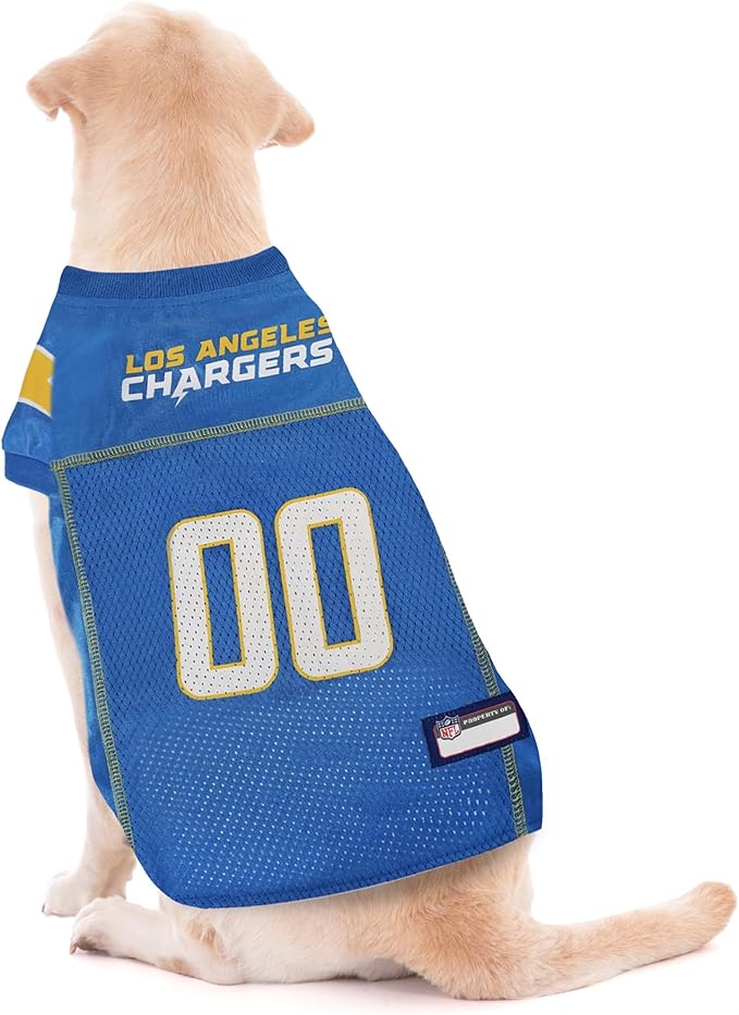 Pets First NFL Los Angeles Chargers Dog Jersey, Size X-Large, Football Shirt Costume for Pet, Dog Sports T-Shirt, NFL Team Clothing for Cats, Licensed Pet Apparel Available in 7 Sizes and 32 Teams