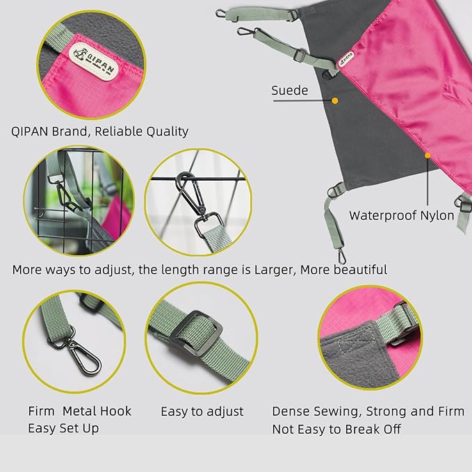 Cat Hammock - Washable Soft Outdoor Mat, Waterproof Cooling Pad for Cats & Small Animals (Large, Red)