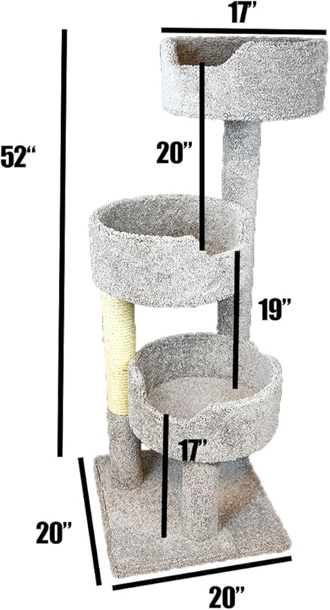 New Cat Condos 52" Deluxe Cat Tree, Brown, Large