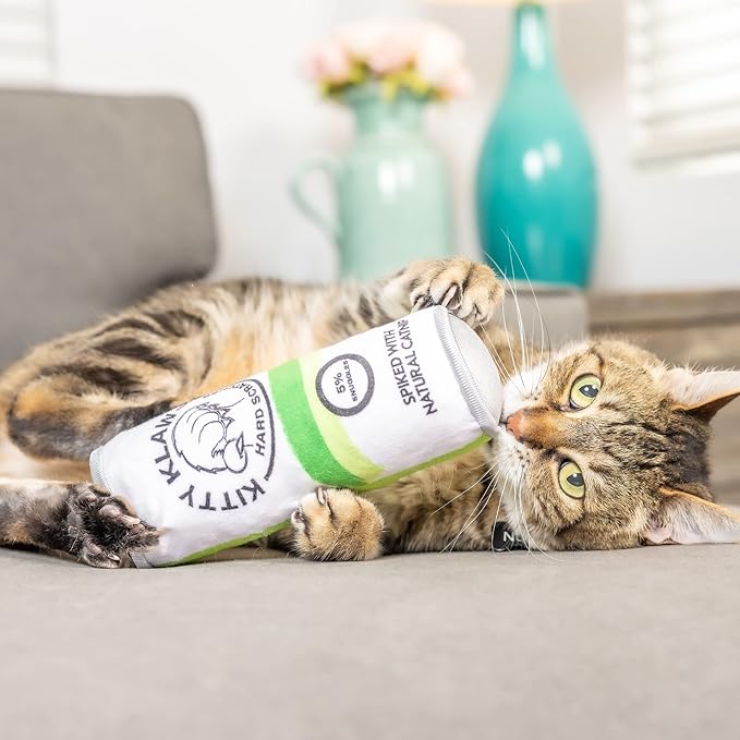 Huxley & Kent Kicker Cat Toy | Kitty Klaw Licks & Lime | Large Strong Catnip Filled Crinkle Cat Toy | Plush and Burlap Toy Promotes Natural Hunting Instinct | Kittybelles