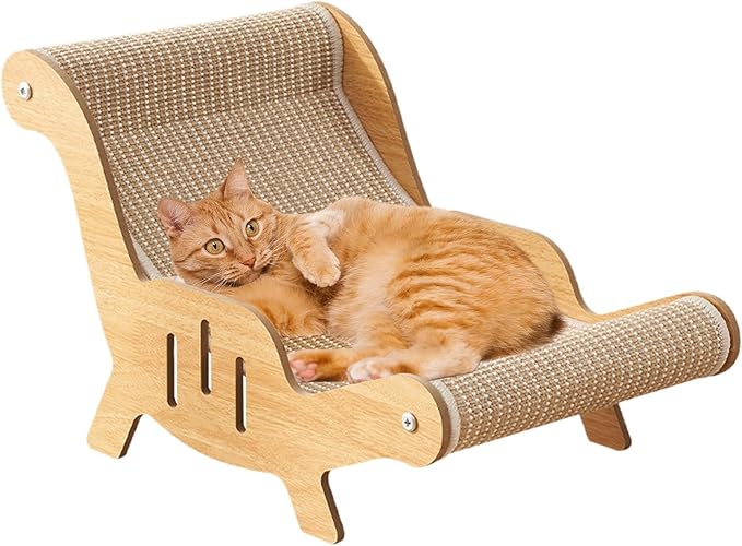 Sisal Cat Scratcher Bed, 2 in 1 Cat Hammock Lounge, Wear-Resistant Scratching Pad Lounge Chair for Indoor Cats Furniture Protection