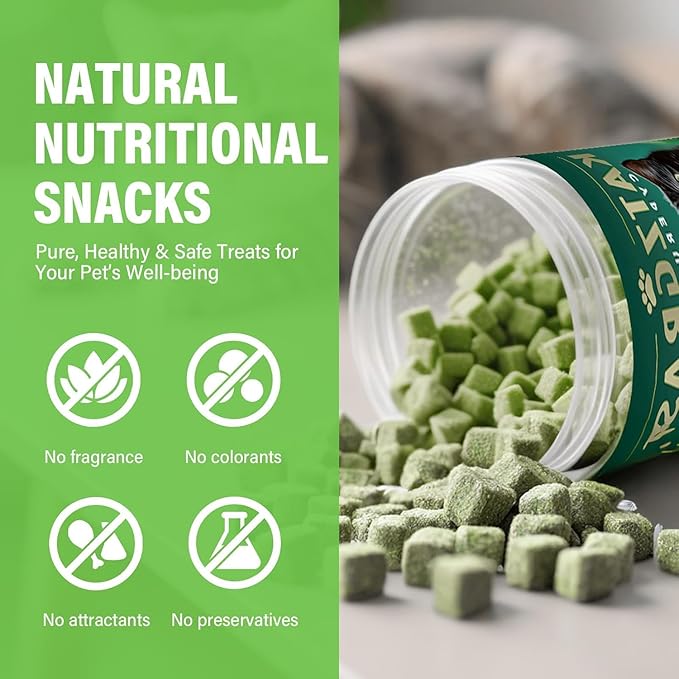 Cat Grass Treats for Indoor Cats, Digestive Health Support with Wheat Grass, Hairball Control Chews, Natural Grain-Free Snack for Kittens