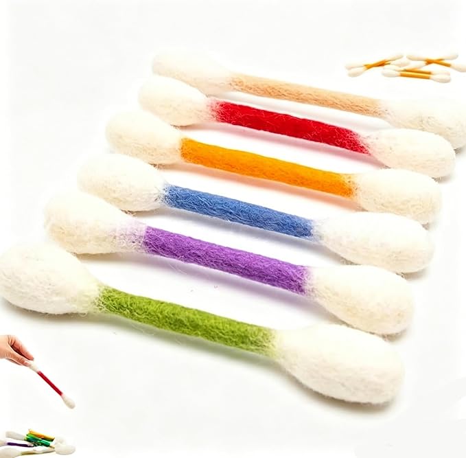 6 PCS Swabs Cat Toys with Catnip,Cat Qtip Toy,Cotton Swabs Cat Toys with Catnip,Durable for Chew,Interactive Kitty Kick Sticks for Cat Lovers Gift,Sturdy Teething Chew Toy