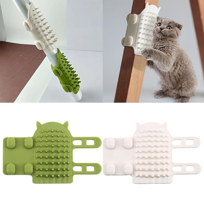 Self Groomers Soft Cats Wall Corner Massager Comb Brush Rubs The Face With A Tickling Comb Grooming Supply Self Groomers For Indoor Self Groomers Brush For Scratching Post Self, Green