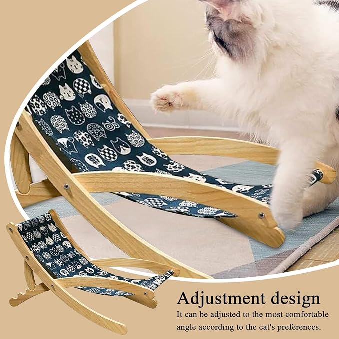 Cat Chair - Adjustable Cat Lounger, Foldable Pet Furniture, Space-Saving Bed, Comfortable Resting and Lounging Accessory, Portable Pet Furniture Tool for Travel Veterinary Bedroom Patio Living Room