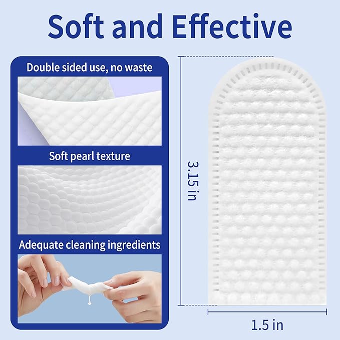 Cleaning Finger Wipes for Dogs and Cats, 4 in 1 Pet Finger Wipes, Cleaning, Soothing, Decodorizing Teeth, Ears, Eyes, Chin, Removes Dirt and Odors, Non Irritating, 50 Pcs (3 Count)