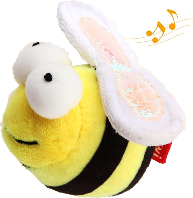 Gigwi Interactive Squeaking Cat Toy，Chirpy Bee Sound Toy for Cats，Melody Chaser Play Squeak Kitten Toys for Boredom