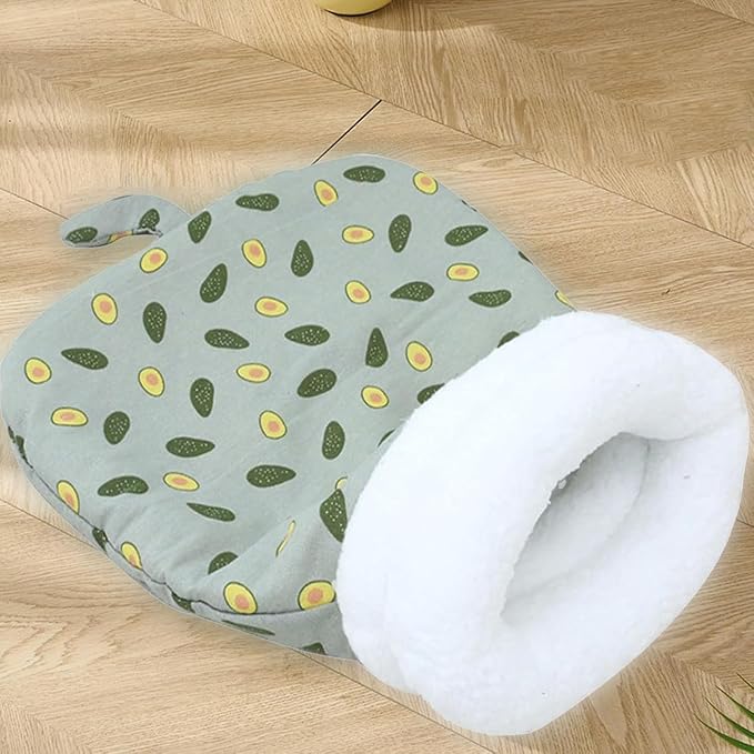 Cat Sleeping Bag Bed, Winter Soft Plush Sack Self Warming Cave Bed for Indoor Cats, 360°Wrap Comfortable Pet Snuggle Sack, Soft Plush Large