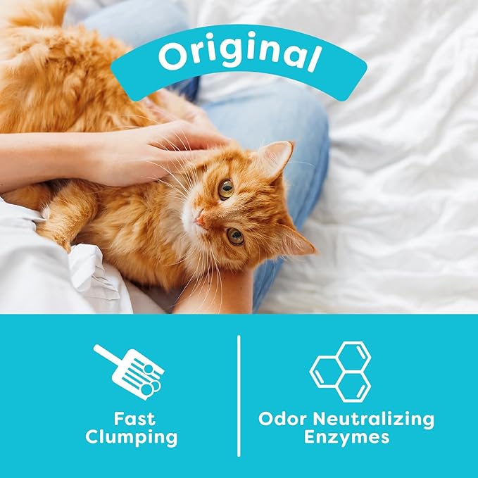 sWheat Scoop Natural Wheat Cat Litter, Original, Fast Clumping with Odor Neutralizing Enzymes, 14 Pound Bag