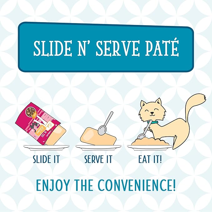Weruva Cats in The Kitchen Slide N' Serve Grain-Free Natural Wet Pate Cat Food Pouches, Cat Times at Fridgemont, 3oz Pouch (Pack of 12)