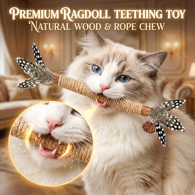 Cat Toys 12Pcs Catnip Toys for Indoor Kitten Cat Silvervine Chew Molar Scratch Cotton Rope Cleaning Teeth Dental Stick Treat Kitty Self Play Kick