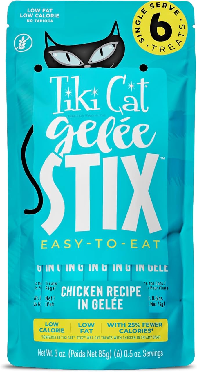 Tiki Cat Stix Gelee Wet Cat Treats, Chicken, 3 oz. Pouch