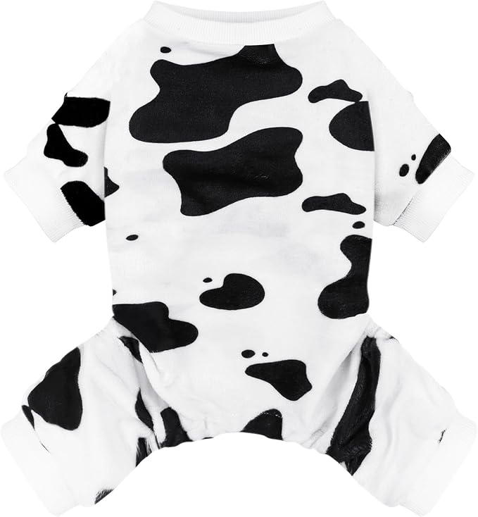 Adorable Cow Print Dog Pajamas – Lightweight, Cozy Four-Legged Outfit for Small to Large Dogs and Cats, Soft and Snuggly Pet Wear for Everyday Comfort and Cuteness.XL