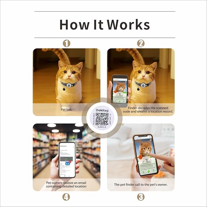 Reflective Cat Collar with QR Code Name Tag,Breakaway Cat Collars with Pet Id Tag and Bells,Scan QR Receive Instant Pet Location Alert Email 2pack (Pink&red)