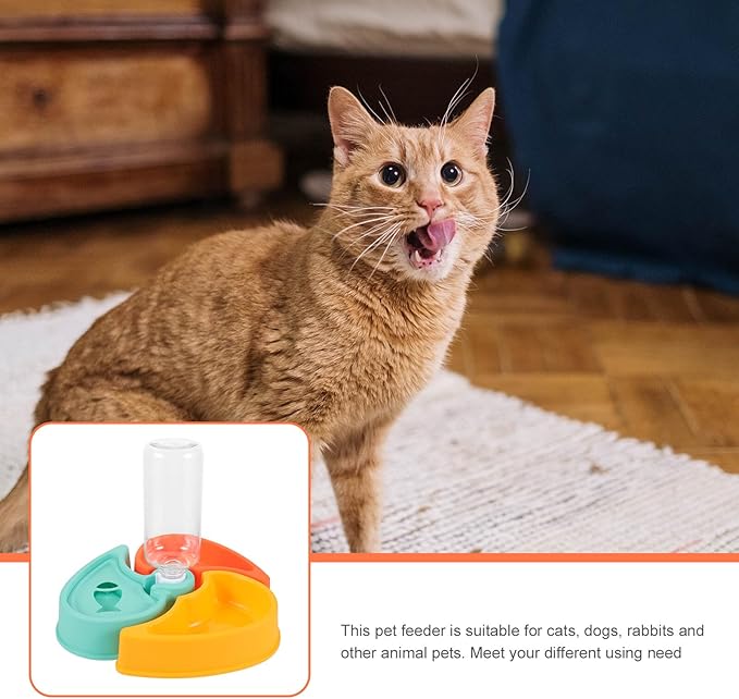 COLLBATH Automatic Pet Feeder Bowl with Dry Wet Food Separation Puppy Water Bowl Plastic 2.5l Capacity Suitable for Cats and Dogs at Home Or Travel