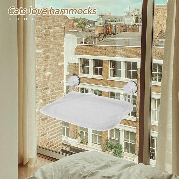 Mipcase Detachable Cat Hammock Bed Cover Universal Fit Breathable Replacement Pad Foldable Sleeve for Indoor Cat Window Perch 17.71X10.82X0.78In