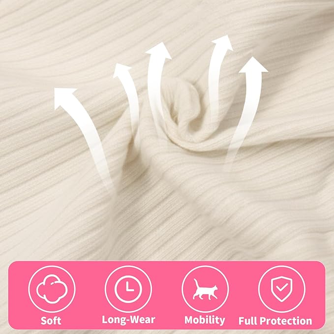 Coppthinktu Cat Recovery Suit Cat Onesie, Breathable Anti-Licking Cat Surgery Recovery Suit Female, Kitten Spay Recovery Suit for Cats After Surgery, Cats Surgical Body Suits for Abdominal Wounds