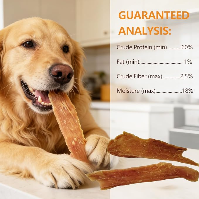 Chicken Jerky Dog Treats, Single Ingredient Real Chicken Breast, 9 oz High Protein Grain Free Training Treats & Dog Chews for Small & Medium Dogs