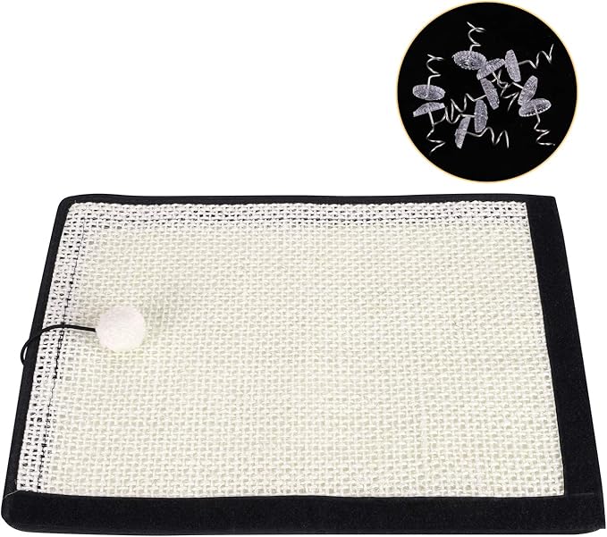 HAOZAIKEJI 2PCS Cat Scratching Pad Natural Sisal Cat Scratcher Mat Kitty Scratcher Furniture Couch Corner Protector Easy Installation Scratch Pad for Sofa Couch Chair Bed