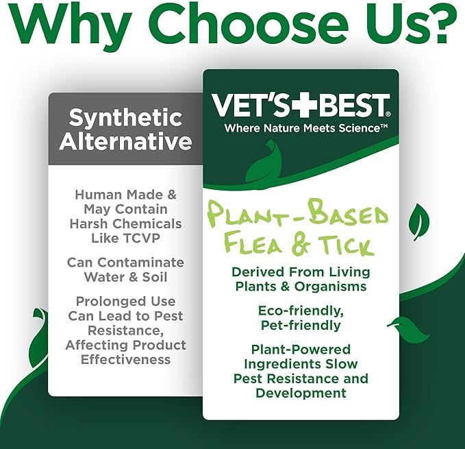 Vet's Best Natural Waterless Flea & Tick Bath for Cats – Natural Dry Shampoo for Cat Flea and Tick Prevention – No-Rinse Formula with Certified Essential Oils – Plant-Based Cat Wash – 8 oz Bottle