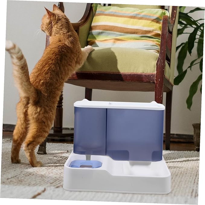 Large Capacity Automatic Pet Water Feeder Bowl with Neck Protection for Cats and Dogs Designed to Reduce Wet Hair and Stomach Pressure and Convenient Drinking Dispenser for Young