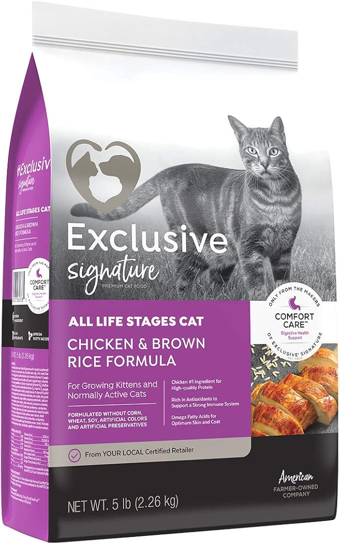 Exclusive | Signature All Life Stages Chicken & Brown Rice Comfort Care | Cat Food | 5 Pound (5 lb.) Bag