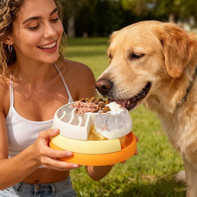 Removable Pet Bowl - Ergonomic Cat Bowl, 21x21x8cm Kitten Feeder with Stable Bottom, Pet Food Vessel Accessories, Feeding & Watering Supplies Bowls, Mealtime Cat Accessory for Pets