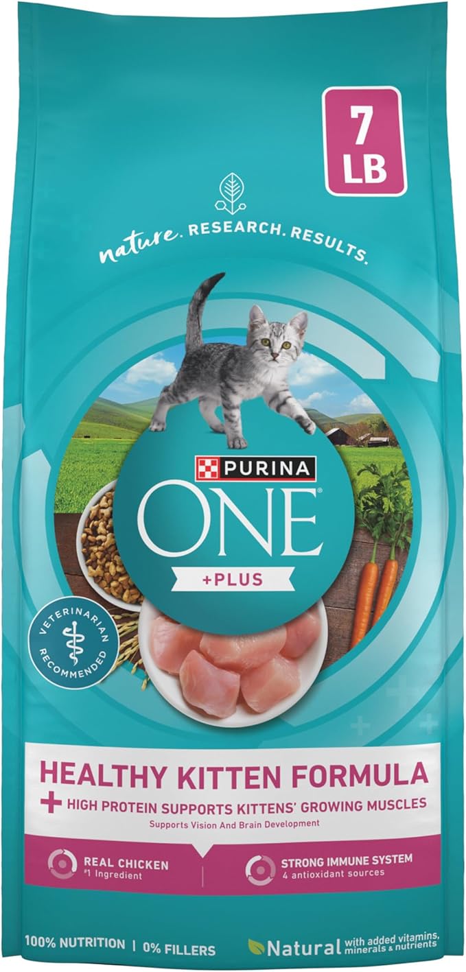 Purina ONE High Protein, Natural Dry Kitten Food, +Plus Healthy Kitten Formula - 7 lb. Bag