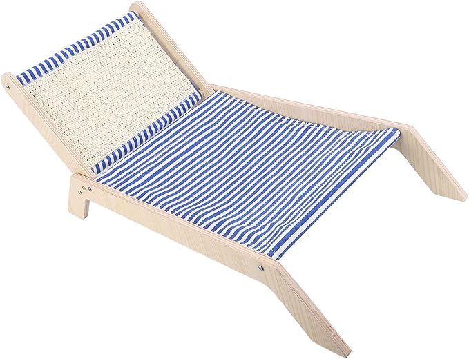 Dioche Cat Hammock Cat Hammock Bed - Wooden Elevated Lounger with Scratching Board for Cats - Cozy Sofa Design - Sturdy Pine Structure - Seasons