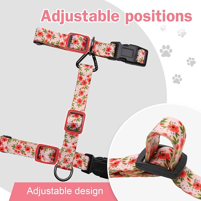 Hikiko Cat Harness and Leash Set Escape Proof Adjustable Walking Travel Cute Kitten Harness for Small Medium Large Cats (Cream Natural, M)