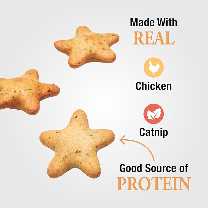 Good ‘n’ Tasty Spinning Stars Cat Treats, 1.5 Ounce Bag, 2-in-1 Treat & Toy Made with Real Chicken, Chicken Liver & Catnip, Encourages Playfulness & Low Calorie, 2 Pack
